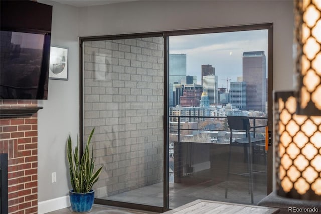 balcony with a view of city