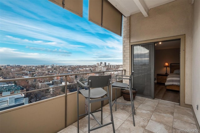 balcony with a view of city