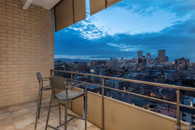 balcony with a view of city