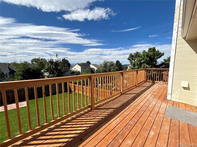 deck featuring a yard