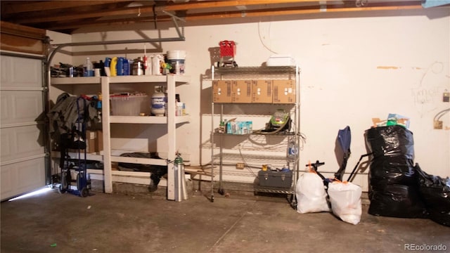 storage featuring a garage