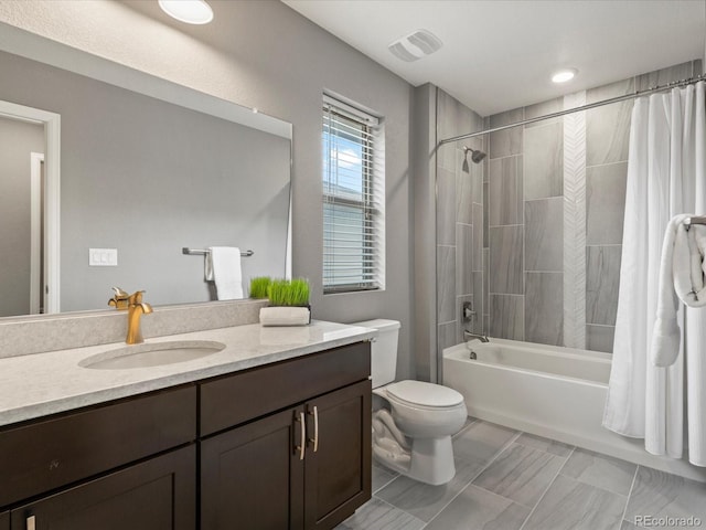5716 Boston Ct, Denver, CO 80238 - bathroom featuring vanity, shower / bath combination with curtain, and toilet