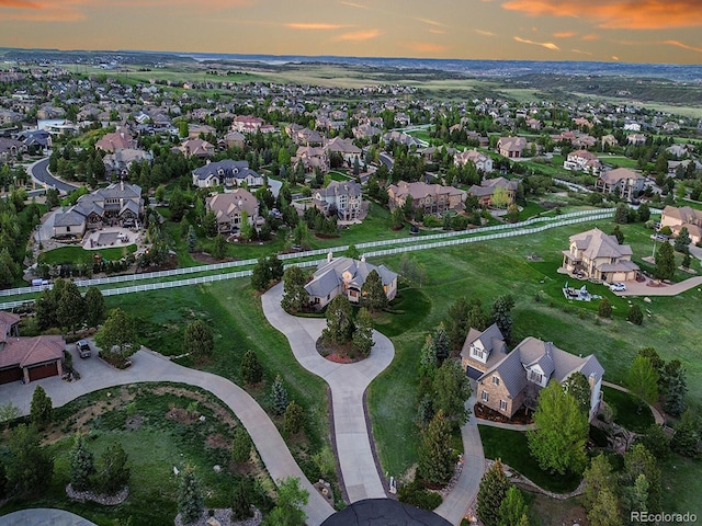 aerial view of property's location featuring nearby suburban area