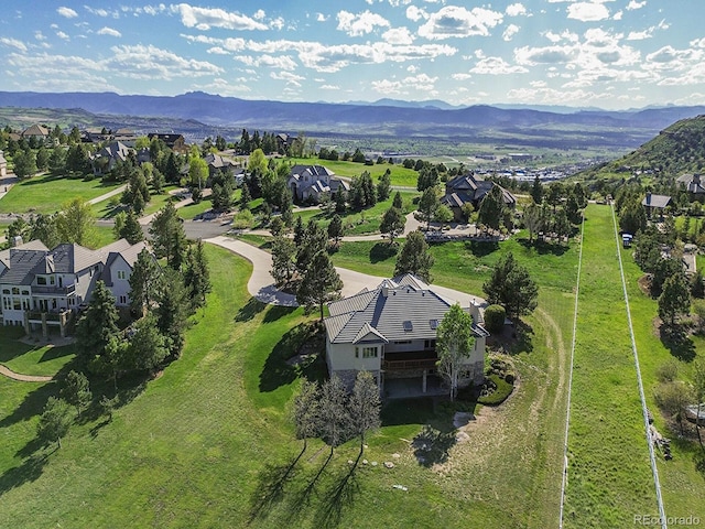 view of subject property featuring mountains