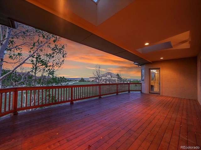 view of deck at dusk