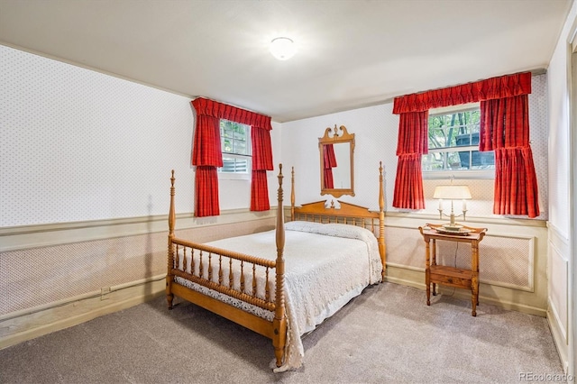 3225 S Race St, Englewood, CO 80113 - carpeted bedroom with wallpapered walls and multiple windows