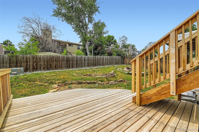 6040 W 75th Dr, Arvada, CO 80003 - wooden terrace featuring a fenced backyard