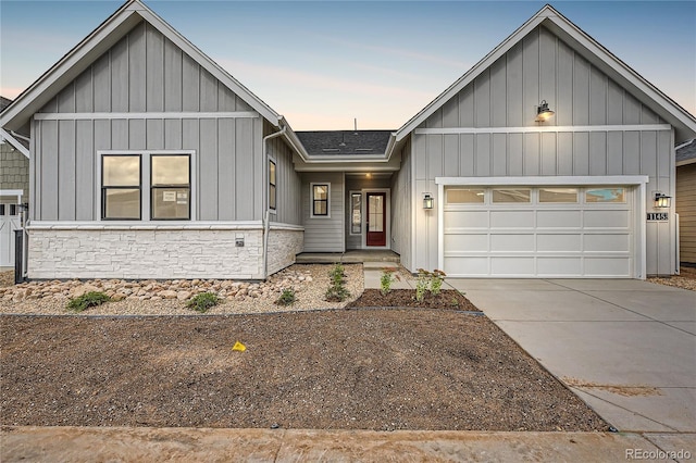 view of front of home featuring a garage