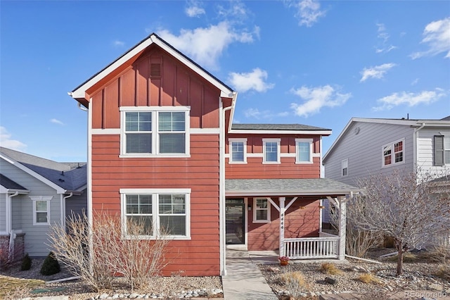 view of front of home featuring covered porch