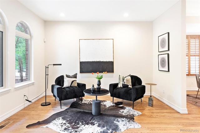 538 Cook St, Denver, CO 80206 - sitting room featuring light wood-style flooring and recessed lighting