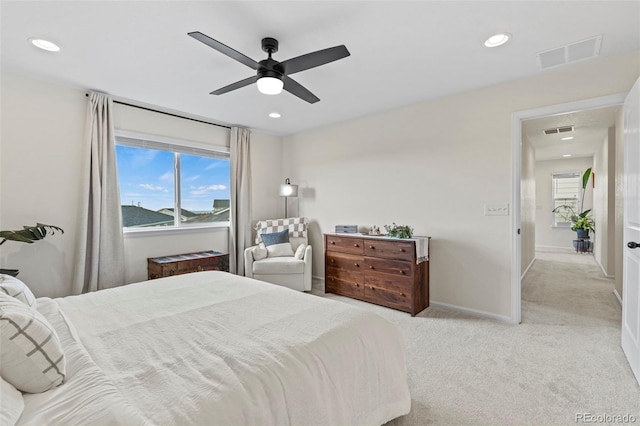 21 N Edge Cliff St, Castle Rock, CO 80104 - bedroom featuring carpet floors, recessed lighting, baseboards, and a ceiling fan