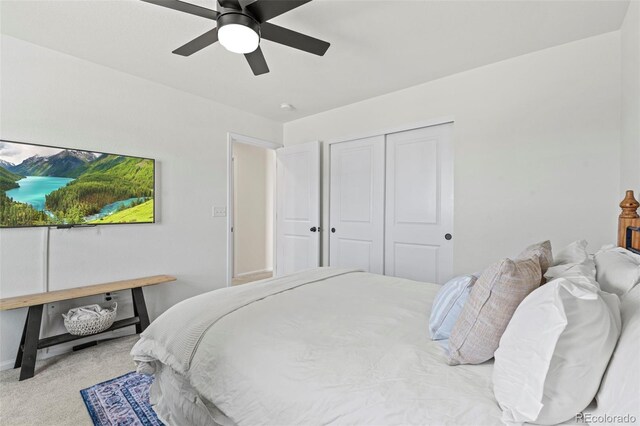 21 N Edge Cliff St, Castle Rock, CO 80104 - bedroom featuring carpet flooring, a closet, ceiling fan, and baseboards