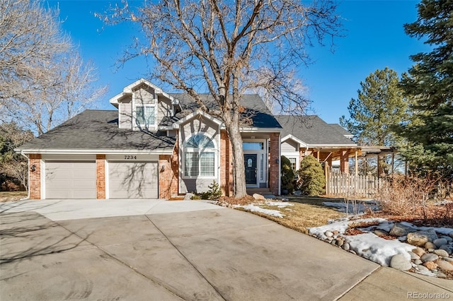 view of front of home with a garage