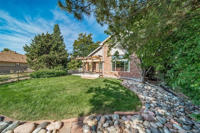 view of yard with a patio area