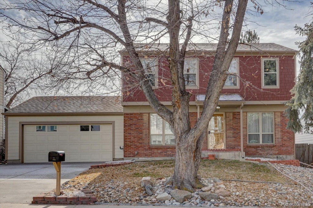 view of front of house with a garage