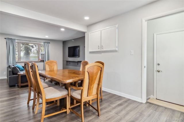 dining area featuring light hardwood / wood-style floors