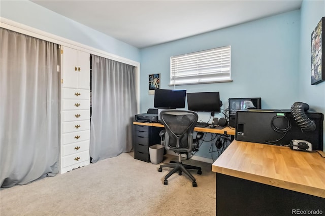 office with plenty of natural light and carpet flooring