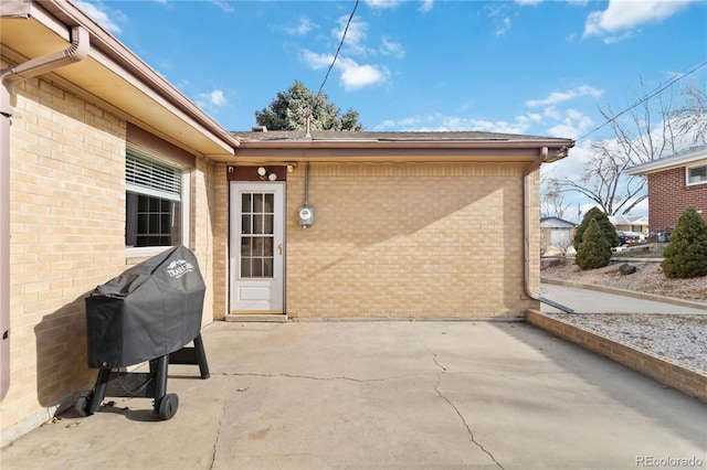 view of patio with area for grilling