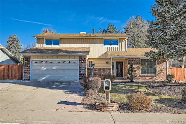 view of property with a garage