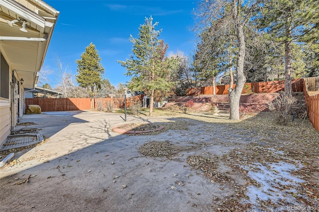 view of yard with a patio area