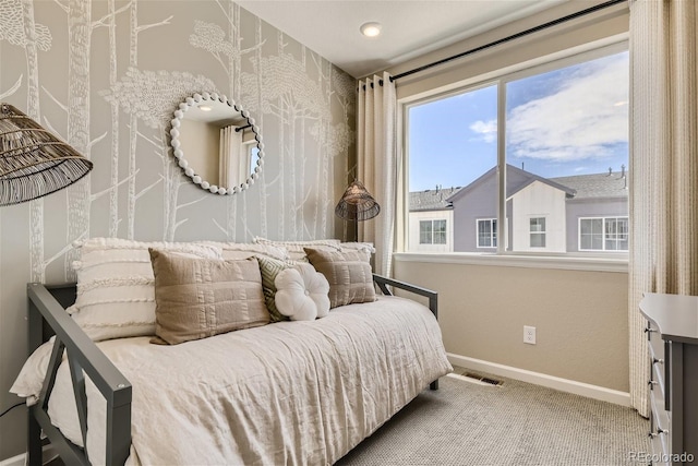 bedroom featuring carpet flooring