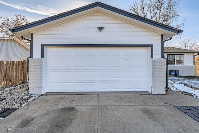 view of garage