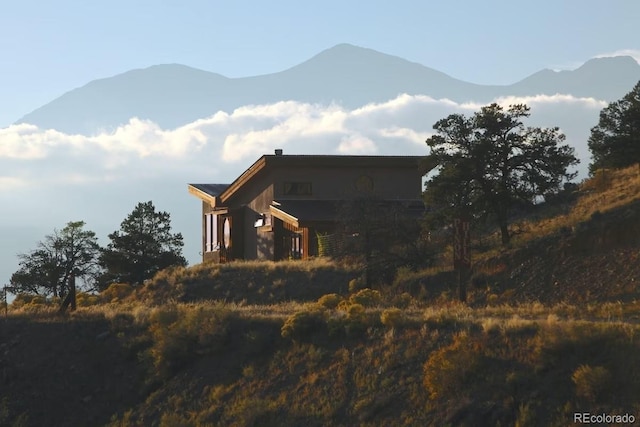 exterior space with a mountain view