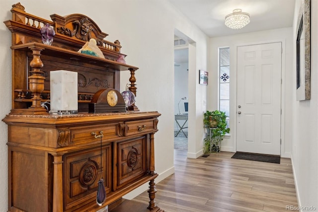 entrance foyer featuring light hardwood / wood-style flooring