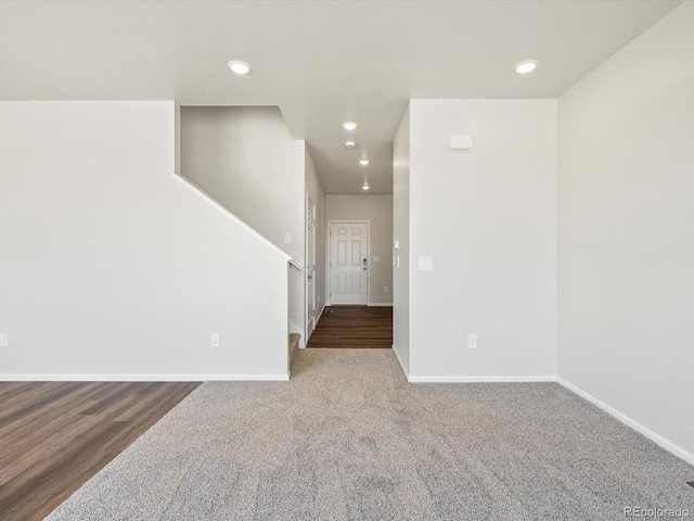 544 97th Ave, Greeley, CO 80634 - empty room with recessed lighting, stairs, and carpet floors
