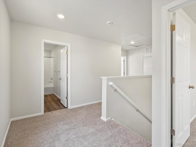 544 97th Ave, Greeley, CO 80634 - hall featuring an upstairs landing, carpet floors, and recessed lighting