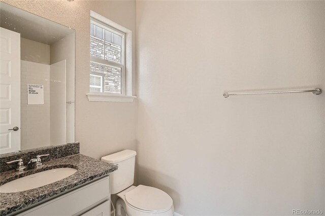 bathroom with toilet and vanity