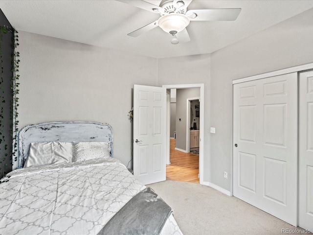 5497 W Prentice Ct, Littleton, CO 80123 - bedroom featuring carpet, a closet, and a ceiling fan