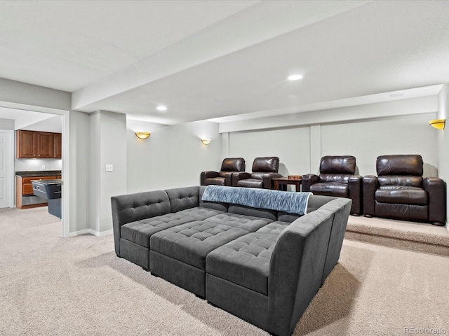 5497 W Prentice Ct, Littleton, CO 80123 - cinema room with light colored carpet and recessed lighting