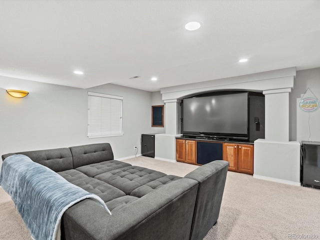 5497 W Prentice Ct, Littleton, CO 80123 - living room with light carpet and recessed lighting