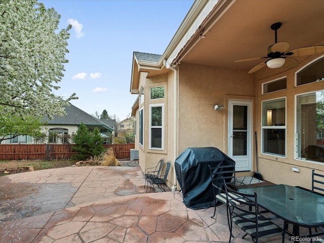 5497 W Prentice Ct, Littleton, CO 80123 - view of patio / terrace with ceiling fan and grilling area