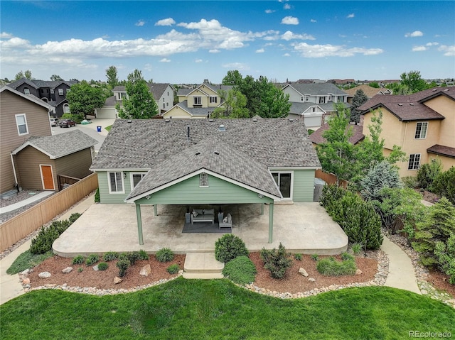 2840 Canyon Crest Ln, Highlands Ranch, CO 80126 - traditional-style home with a residential view and a patio area