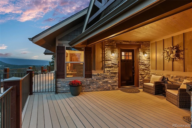 view of deck at dusk