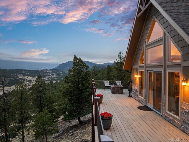 854 Dick Mountain Dr, Bailey, CO 80421 - deck featuring a mountain view