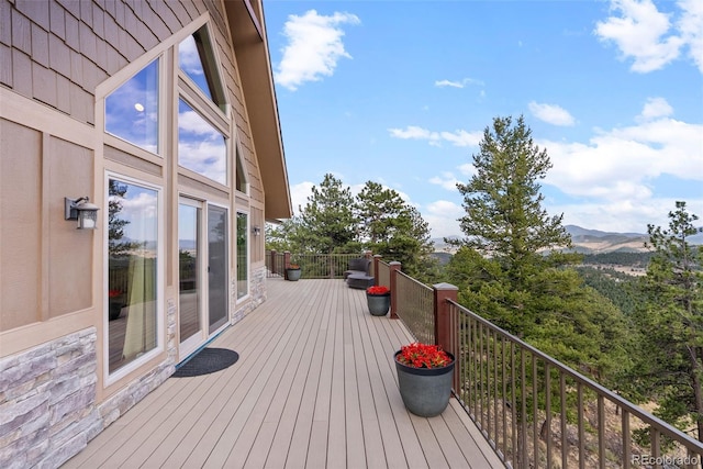 854 Dick Mountain Dr, Bailey, CO 80421 - wooden terrace with a mountain view