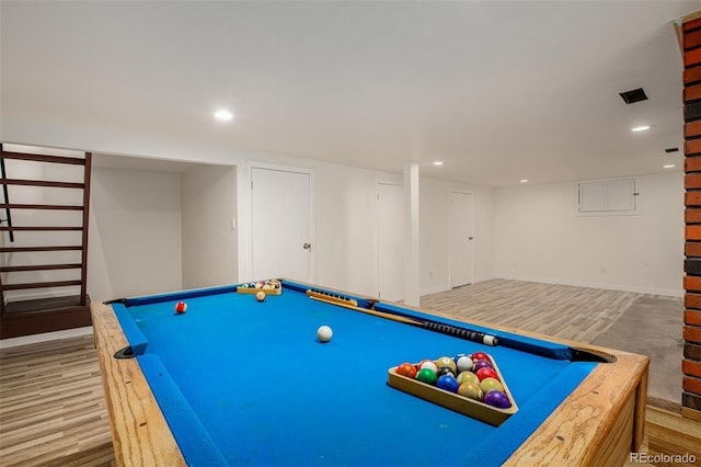 299 4th Ave, Limon, CO 80828 - game room with billiards, wood finished floors, baseboards, and recessed lighting