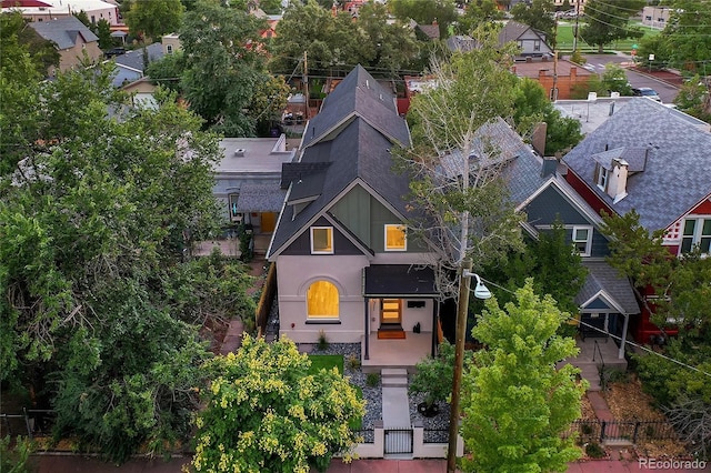 drone / aerial view with a residential view