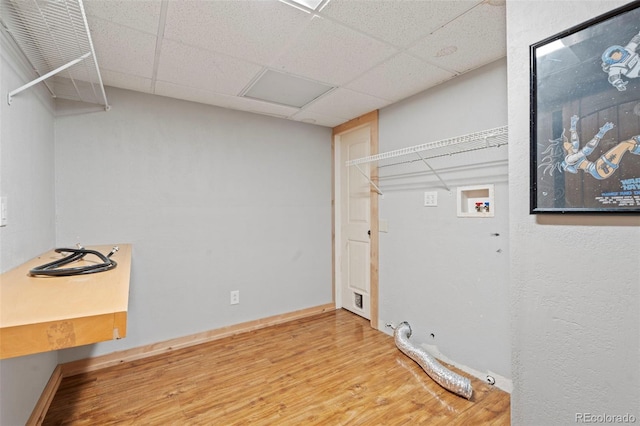 1345 Leslie Cir, Woodland Park, CO 80863 - washroom with hookup for a gas dryer, washer hookup, and wood finished floors