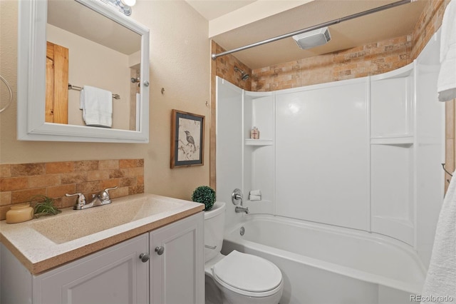 1345 Leslie Cir, Woodland Park, CO 80863 - full bathroom featuring backsplash, bathtub / shower combination, and vanity