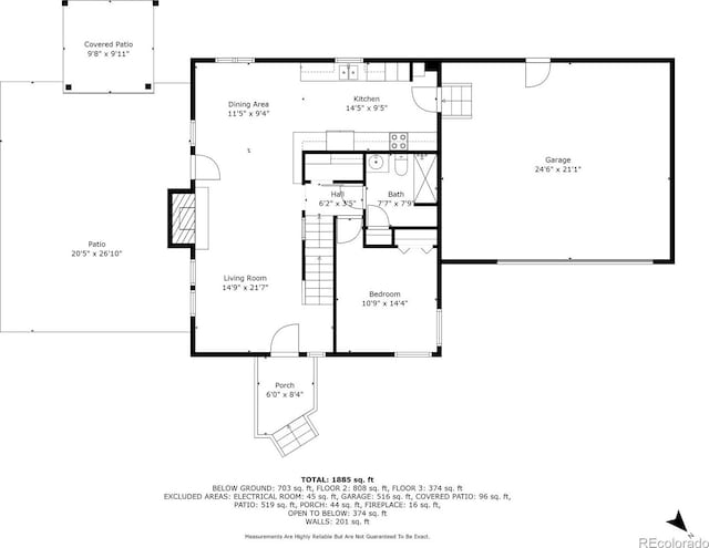 1345 Leslie Cir, Woodland Park, CO 80863 - view of room layout