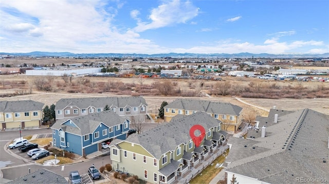 drone / aerial view with a mountain view