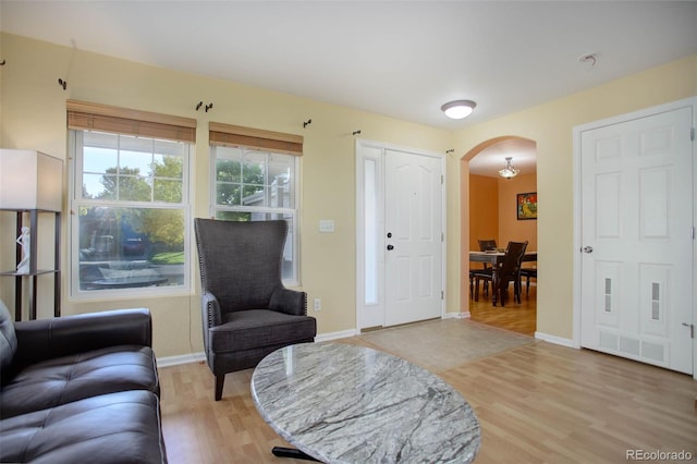 interior space featuring light wood-type flooring