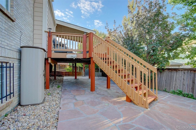 view of patio featuring a deck