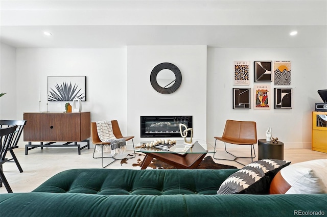 4394 Zenobia St, Denver, CO 80212 - living room with recessed lighting and a glass covered fireplace
