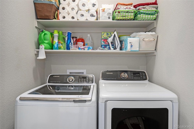 laundry area featuring independent washer and dryer