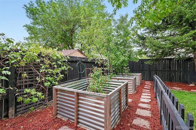 6830 Lamar St, Arvada, CO 80003 - fenced backyard with a vegetable garden